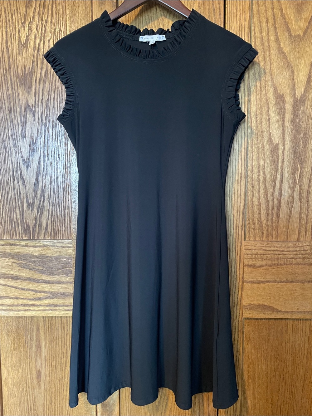 Annalee + Hope Sleeveless Black Ruffle-Trim Mini Dress